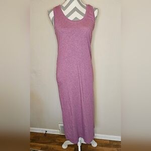 ​Pact Organic Cotton Sleeveless Scoop Neck Maxi Dress Heathered Raspberry Small